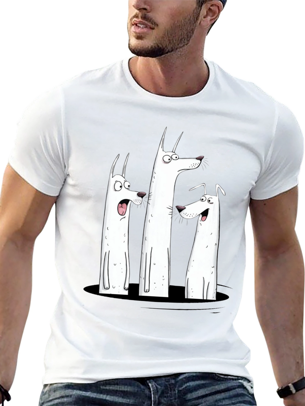 Funny Dog Graphic Print Black T-Shirt