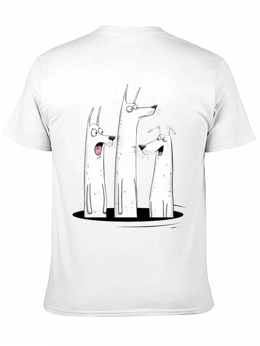 Funny Dog Graphic Print Black T-Shirt