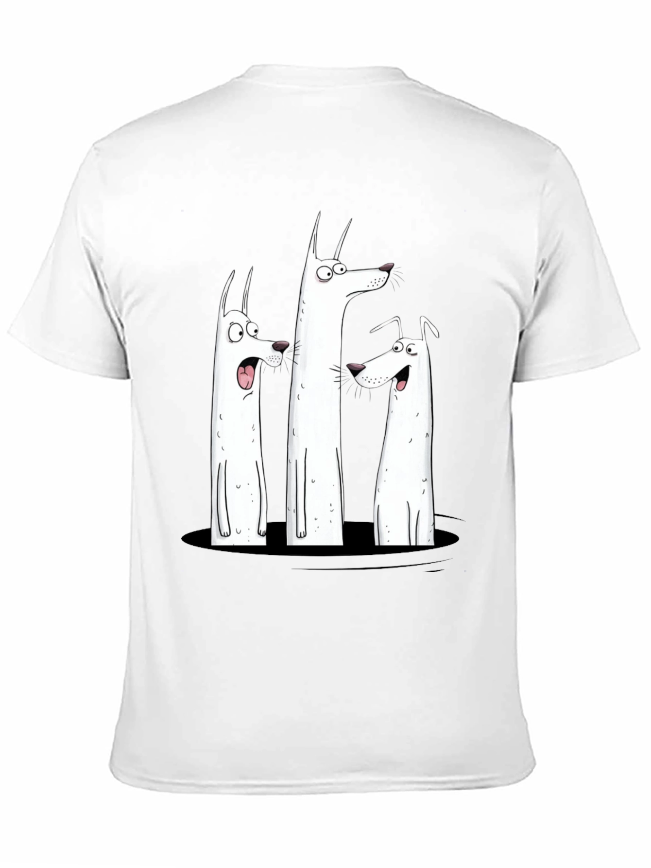 Funny Dog Graphic Print Black T-Shirt