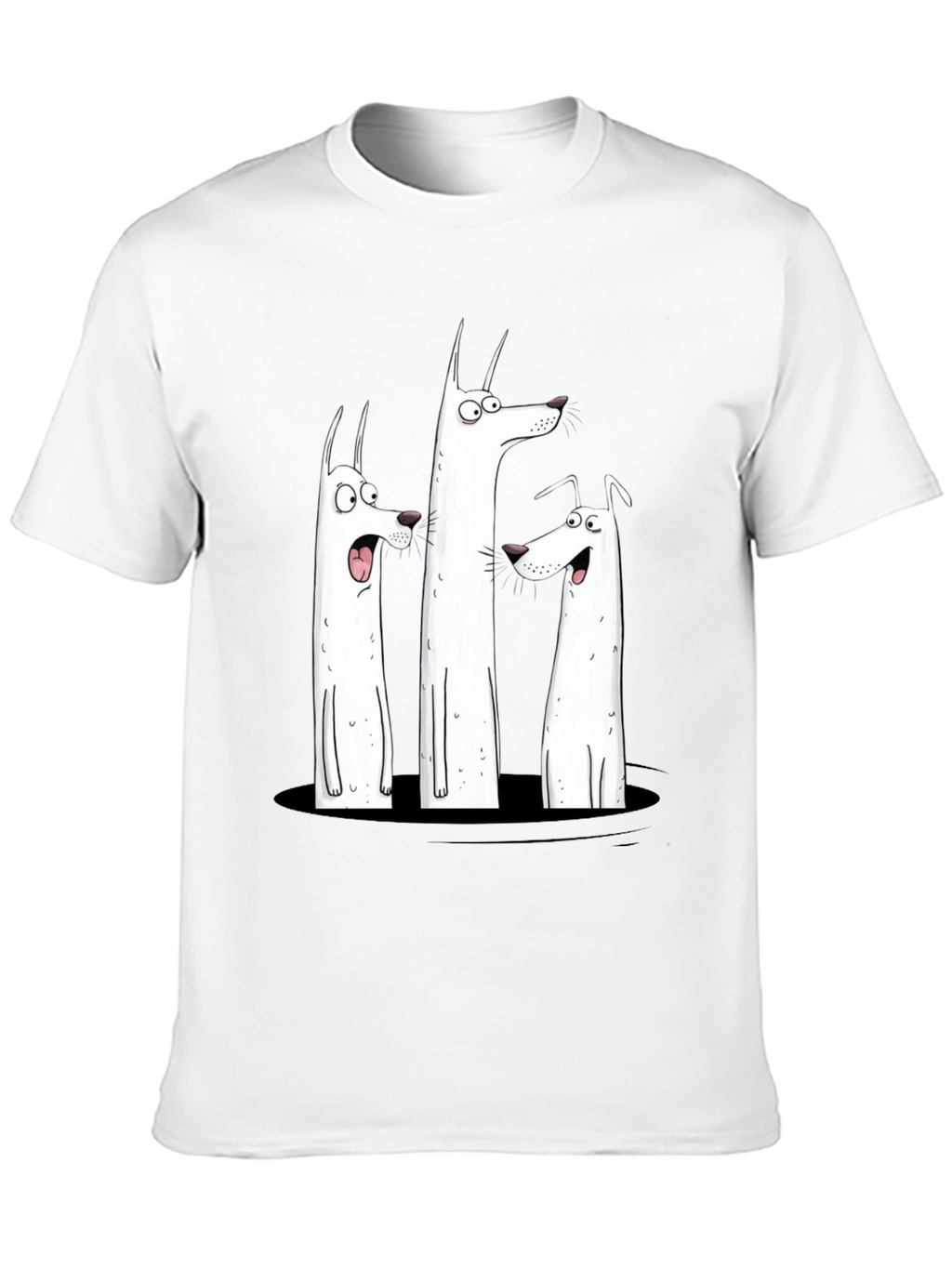 Funny Dog Graphic Print Black T-Shirt