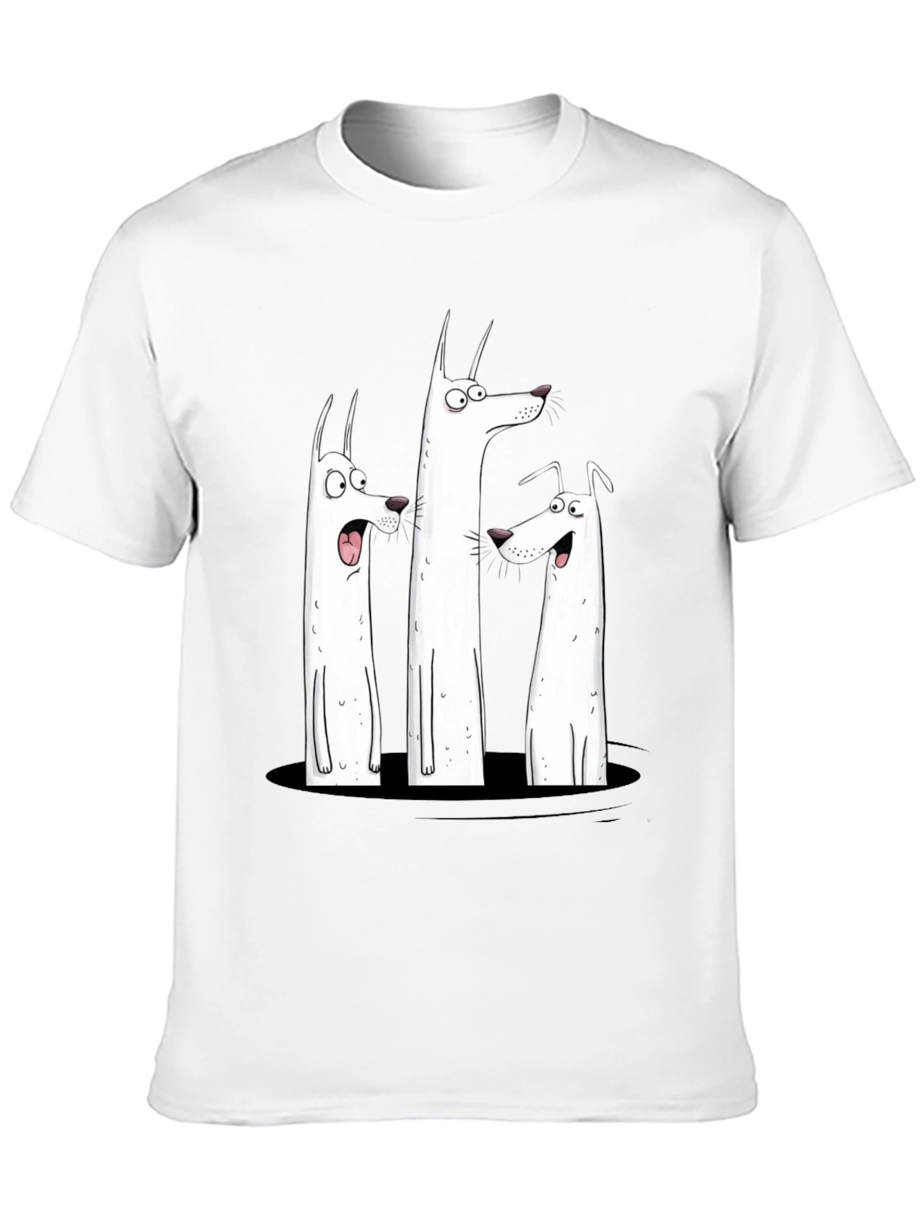 Funny Dog Graphic Print Black T-Shirt