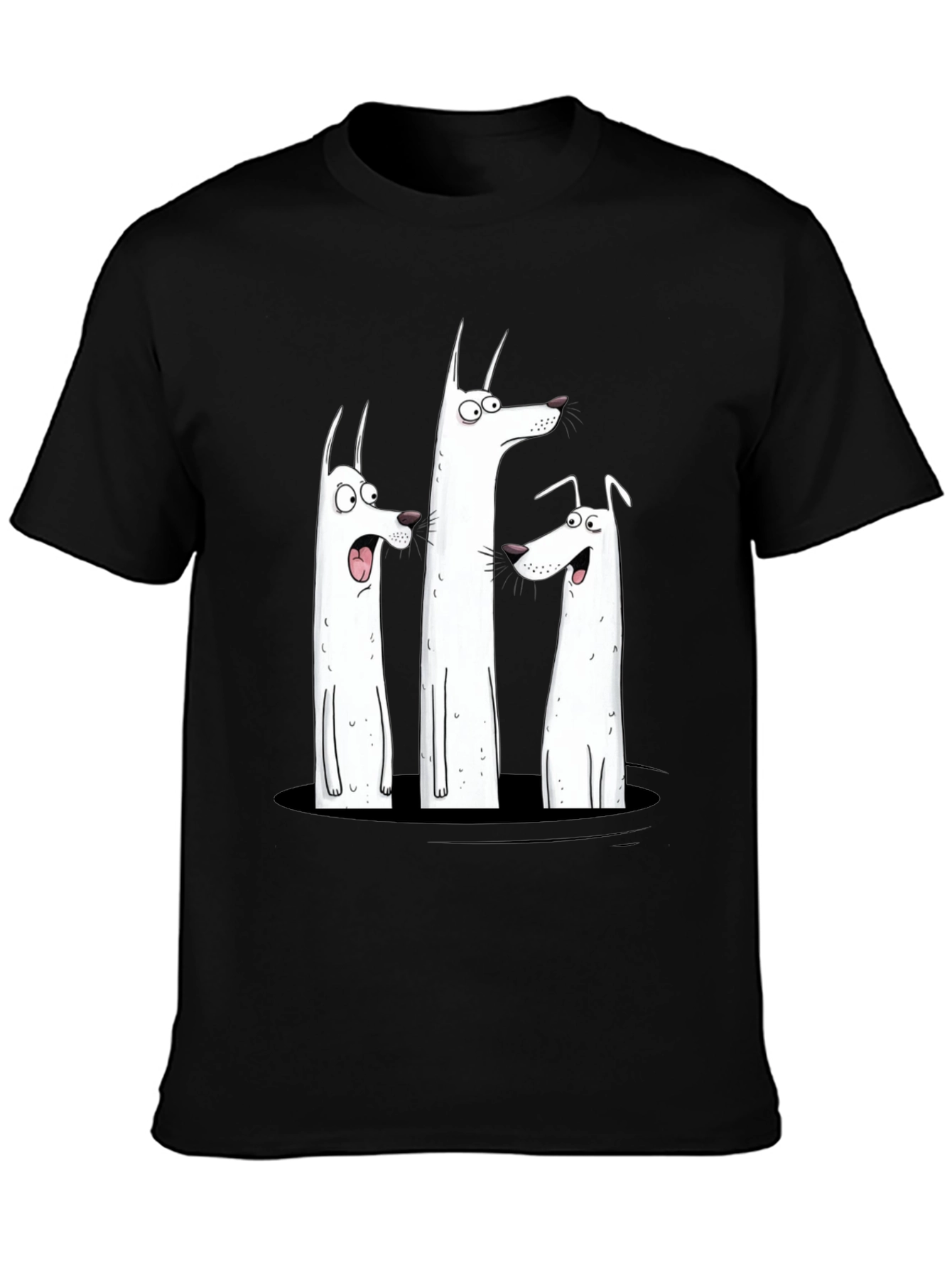 Funny Dog Graphic Print Black T-Shirt