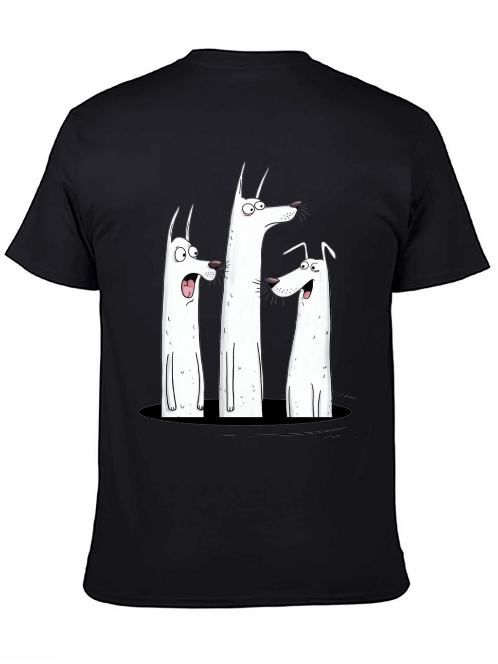 Funny Dog Graphic Print Black T-Shirt