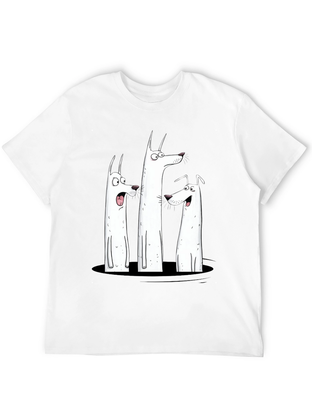 Funny Dog Graphic Print Black T-Shirt