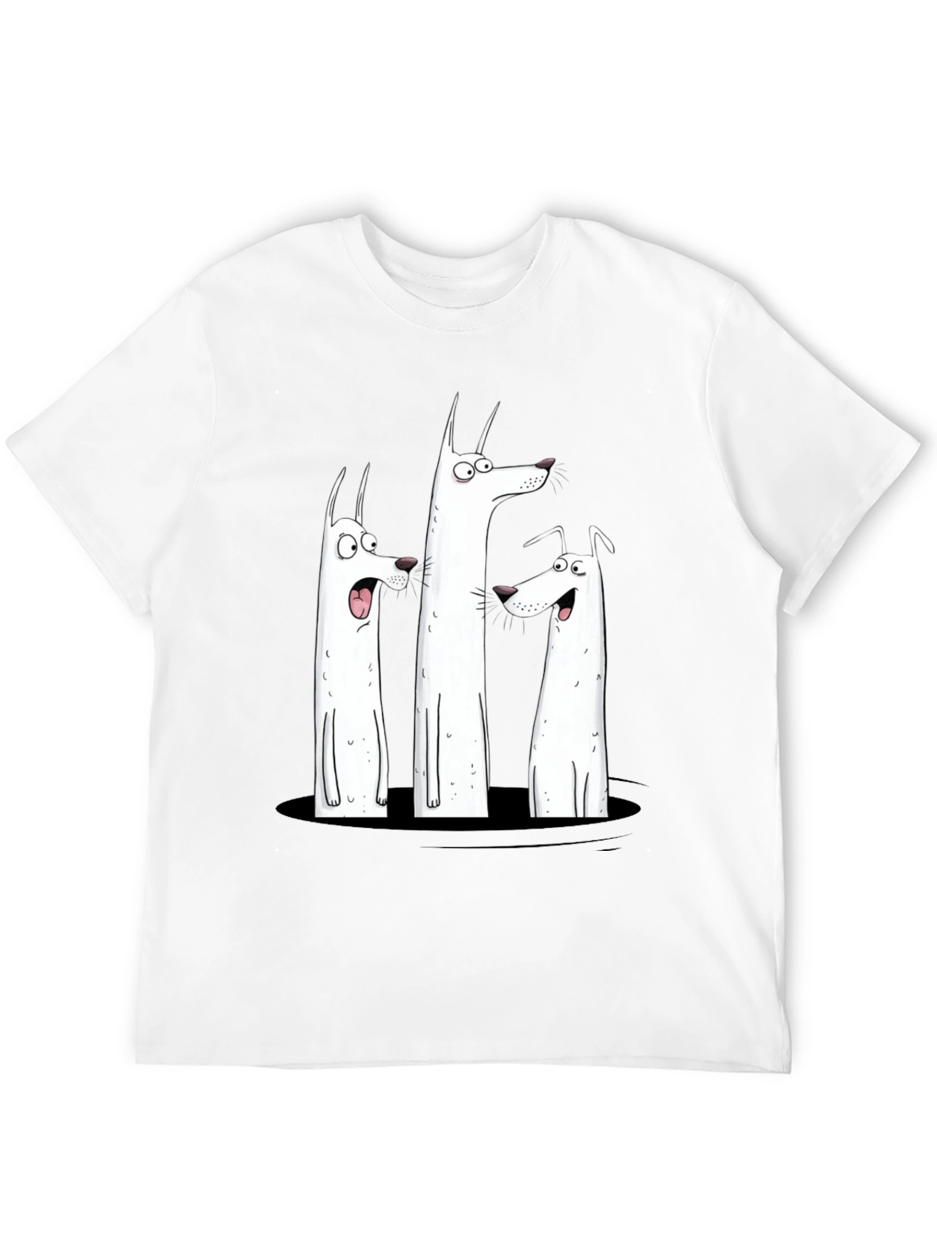 Funny Dog Graphic Print Black T-Shirt
