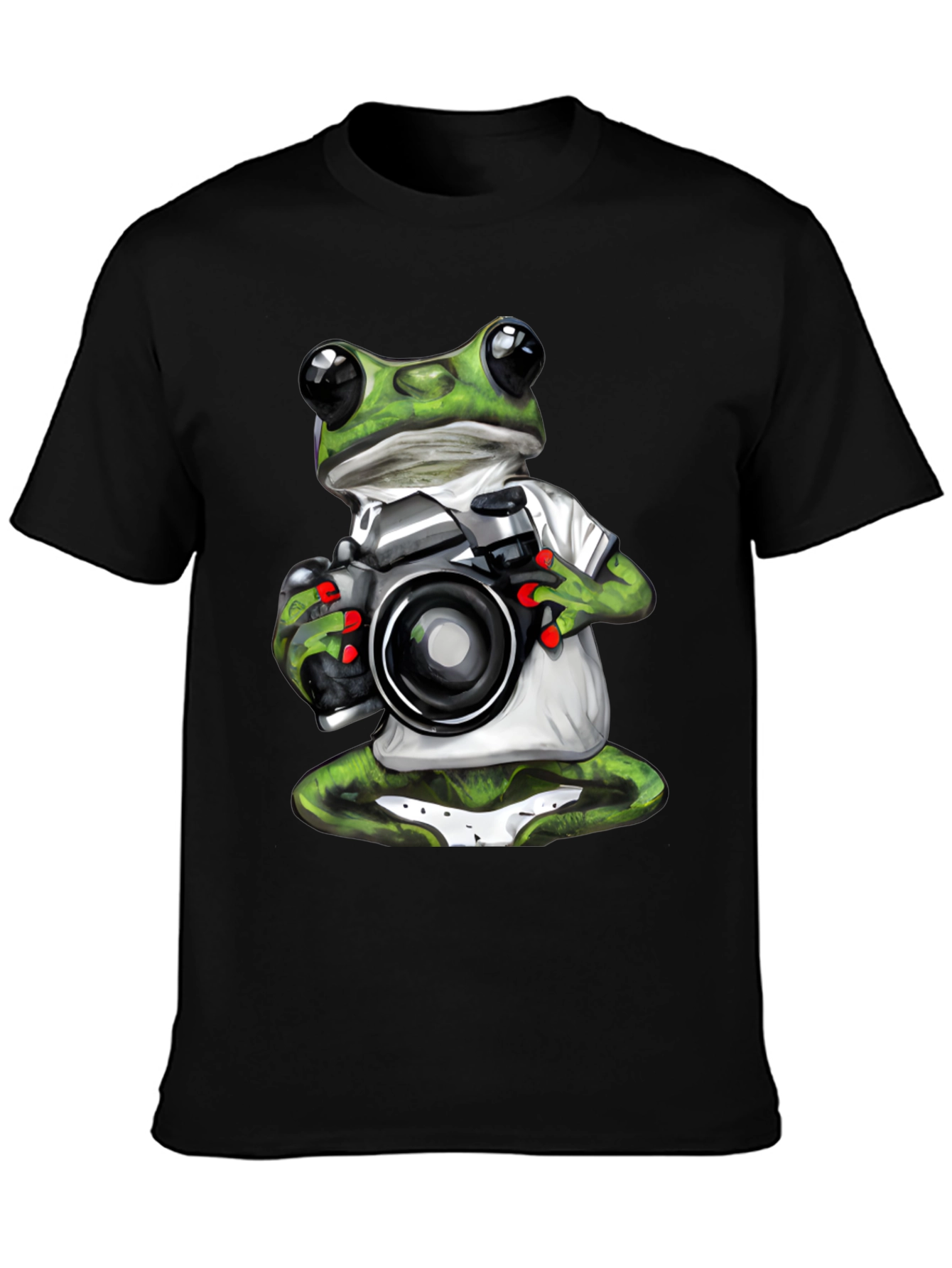 Frog Photographer Graphic T-Shirt - Unique Novelty Tee
