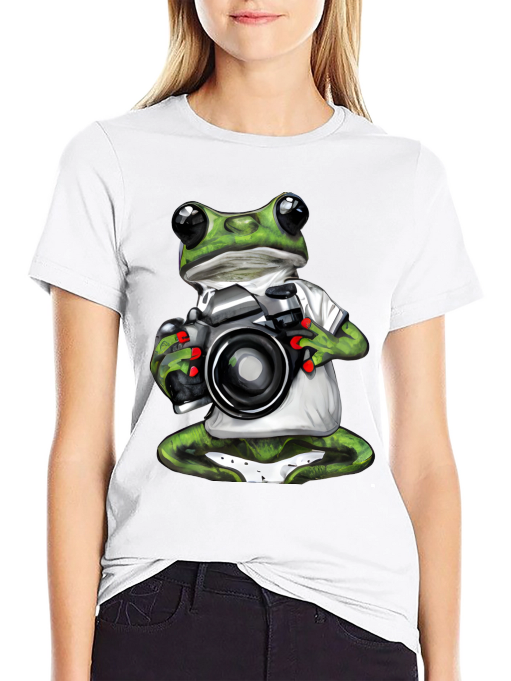 Frog Photographer Graphic T-Shirt - Unique Novelty Tee