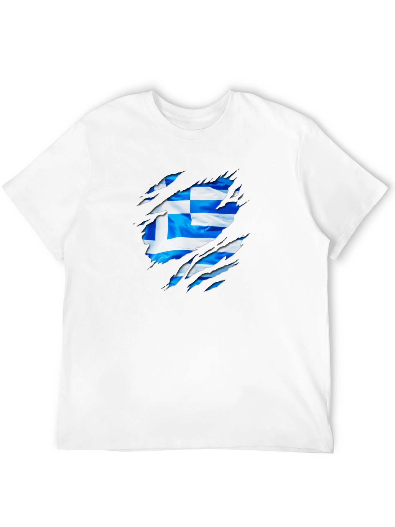 Greek Flag Ripped T-Shirt - Show Your Heritage