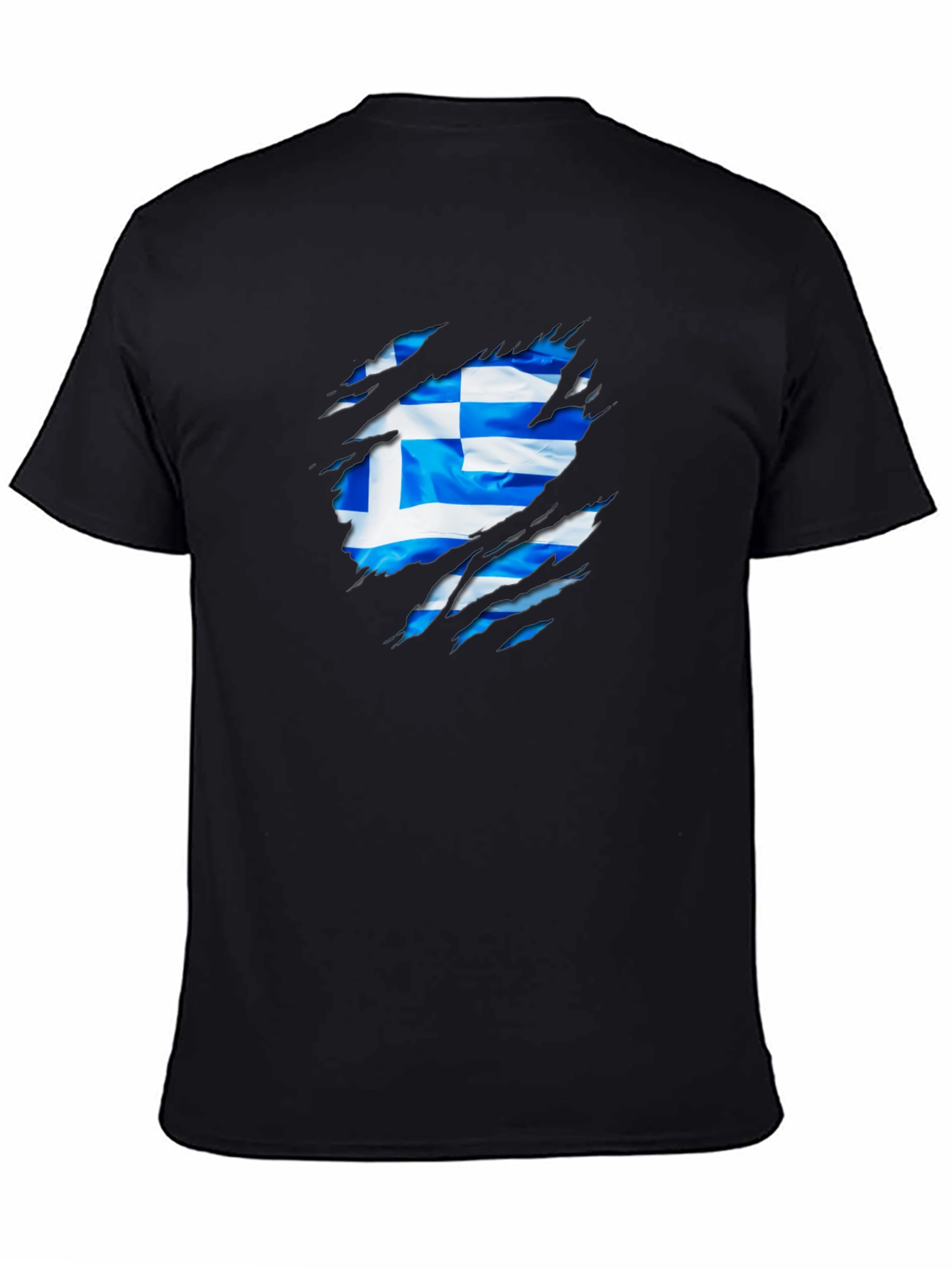Greek Flag Ripped T-Shirt - Show Your Heritage