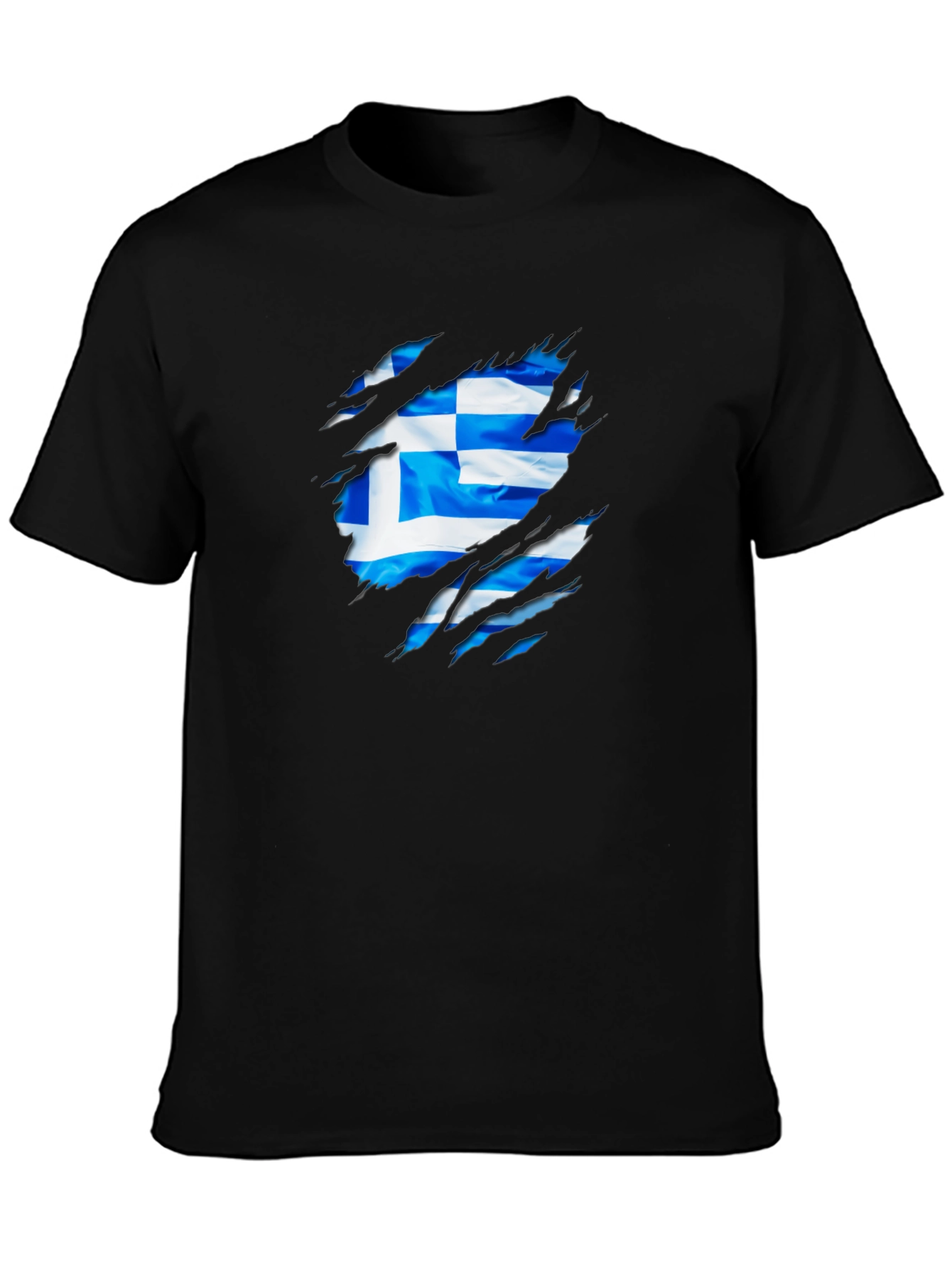 Greek Flag Ripped T-Shirt - Show Your Heritage