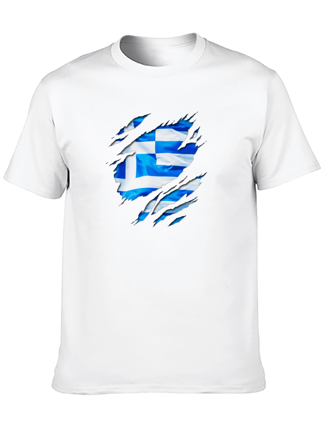 Greek Flag Ripped T-Shirt - Show Your Heritage