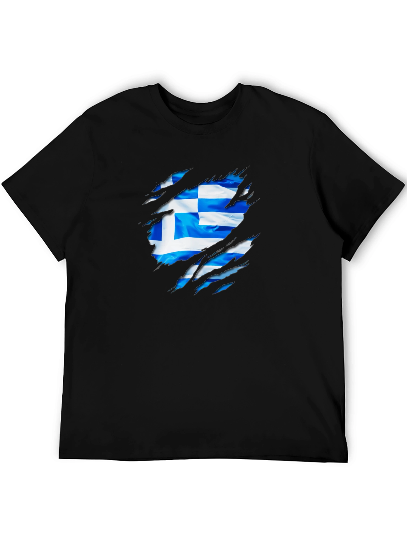 Greek Flag Ripped T-Shirt - Show Your Heritage
