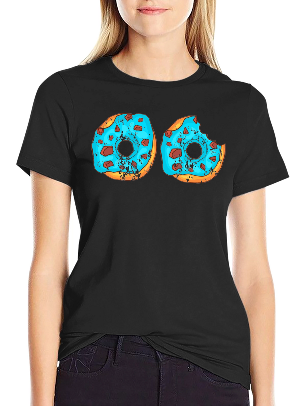 Donut Worry Black Graphic Tee