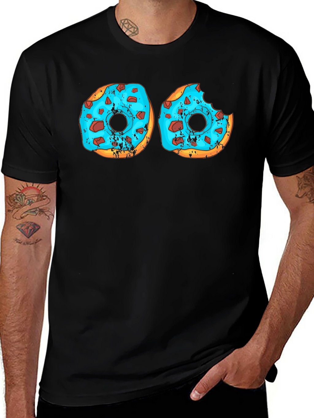 Donut Worry Black Graphic Tee