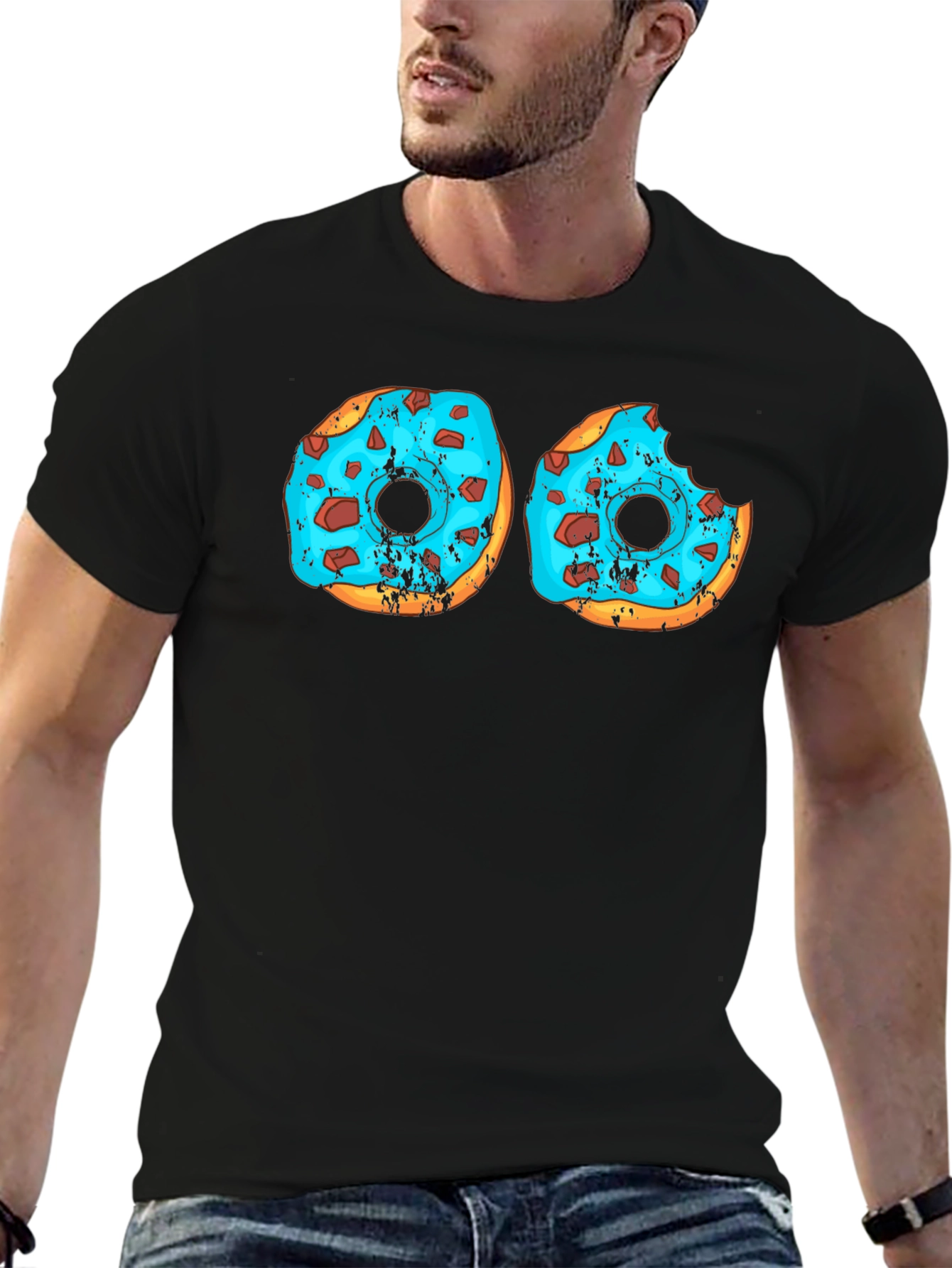 Donut Worry Black Graphic Tee