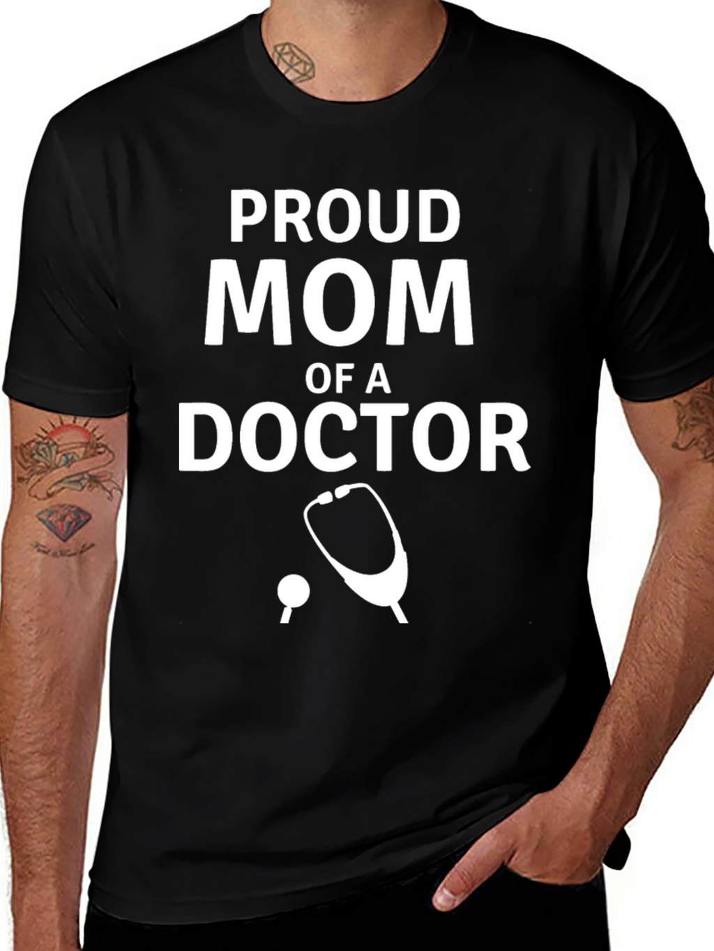 Proud Mom of a Doctor T-Shirt - Black