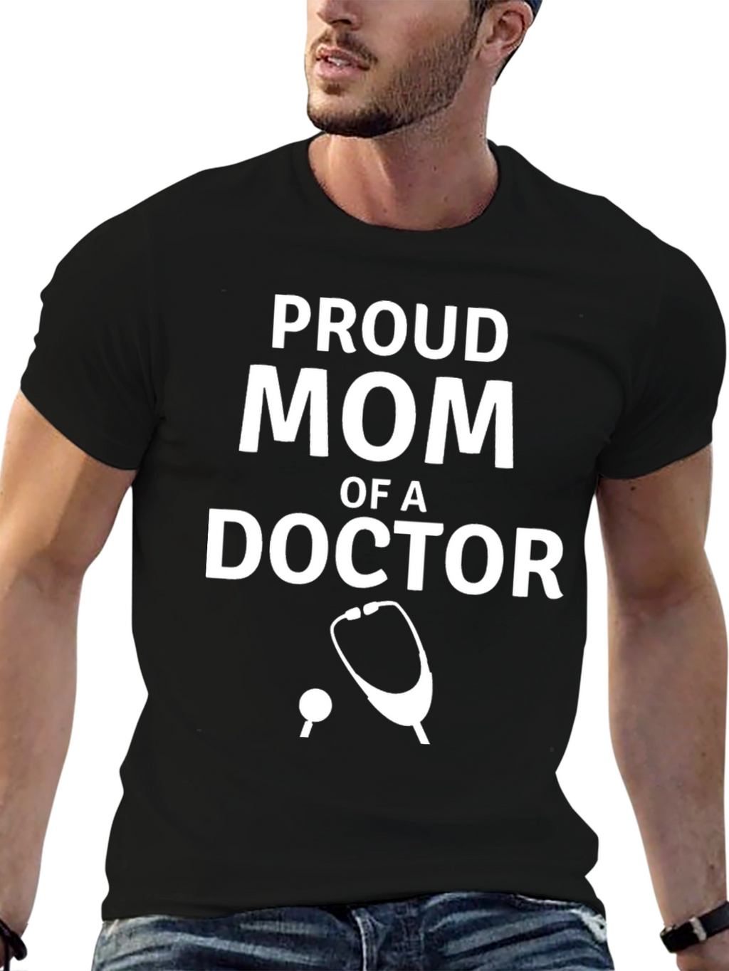 Proud Mom of a Doctor T-Shirt - Black