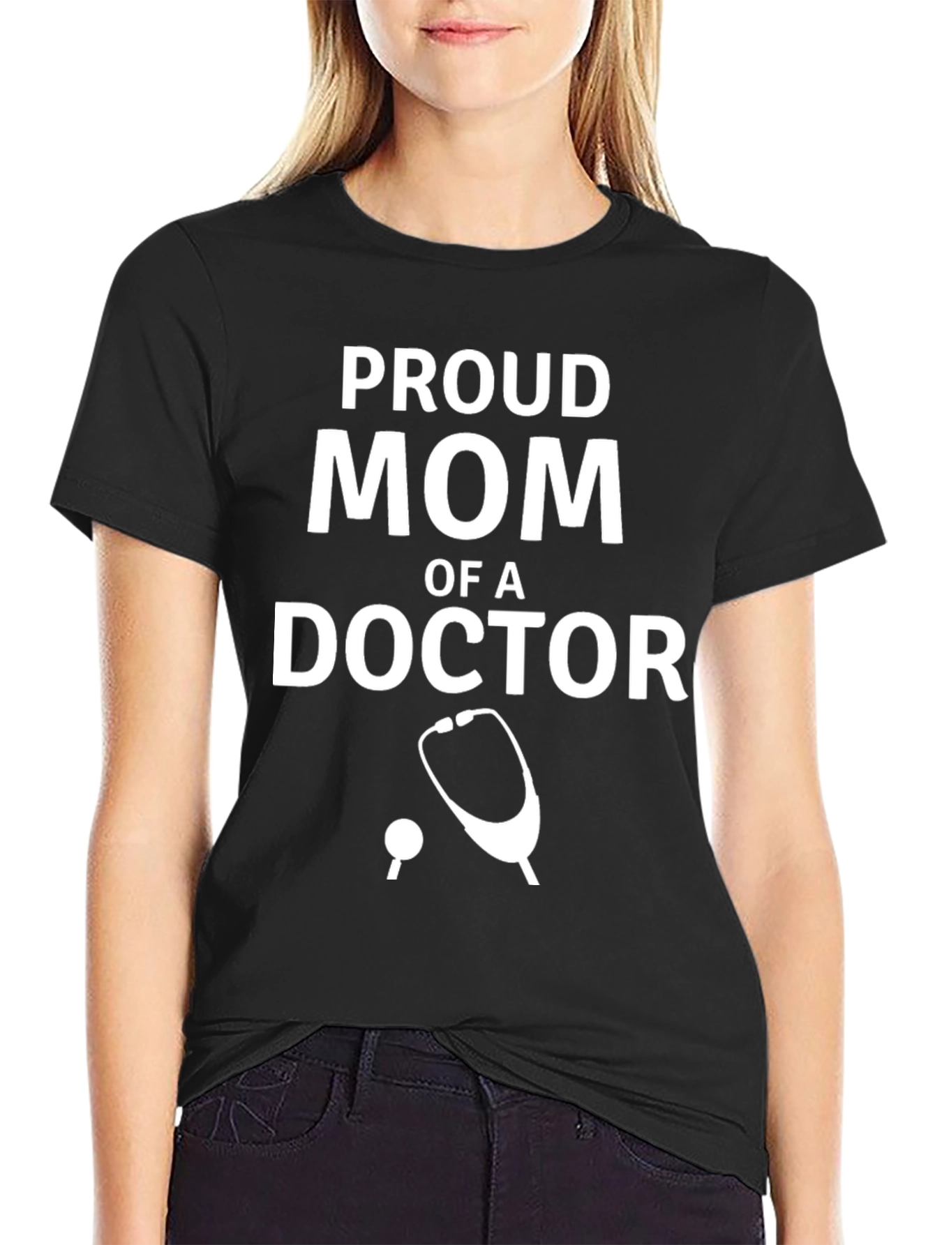 Proud Mom of a Doctor T-Shirt - Black