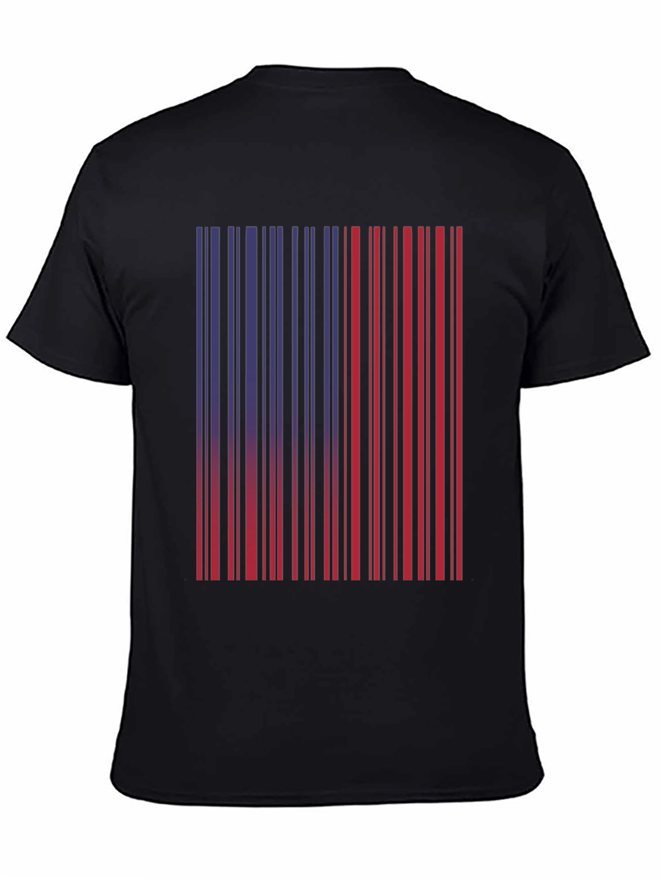 Barcode Graphic Tee - Unique Red & Blue Design