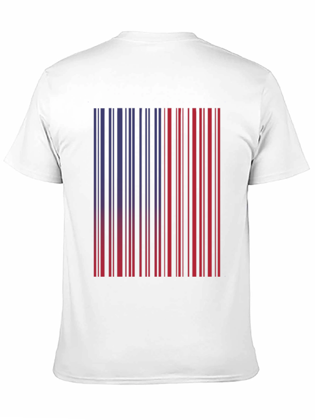 Barcode Graphic Tee - Unique Red & Blue Design