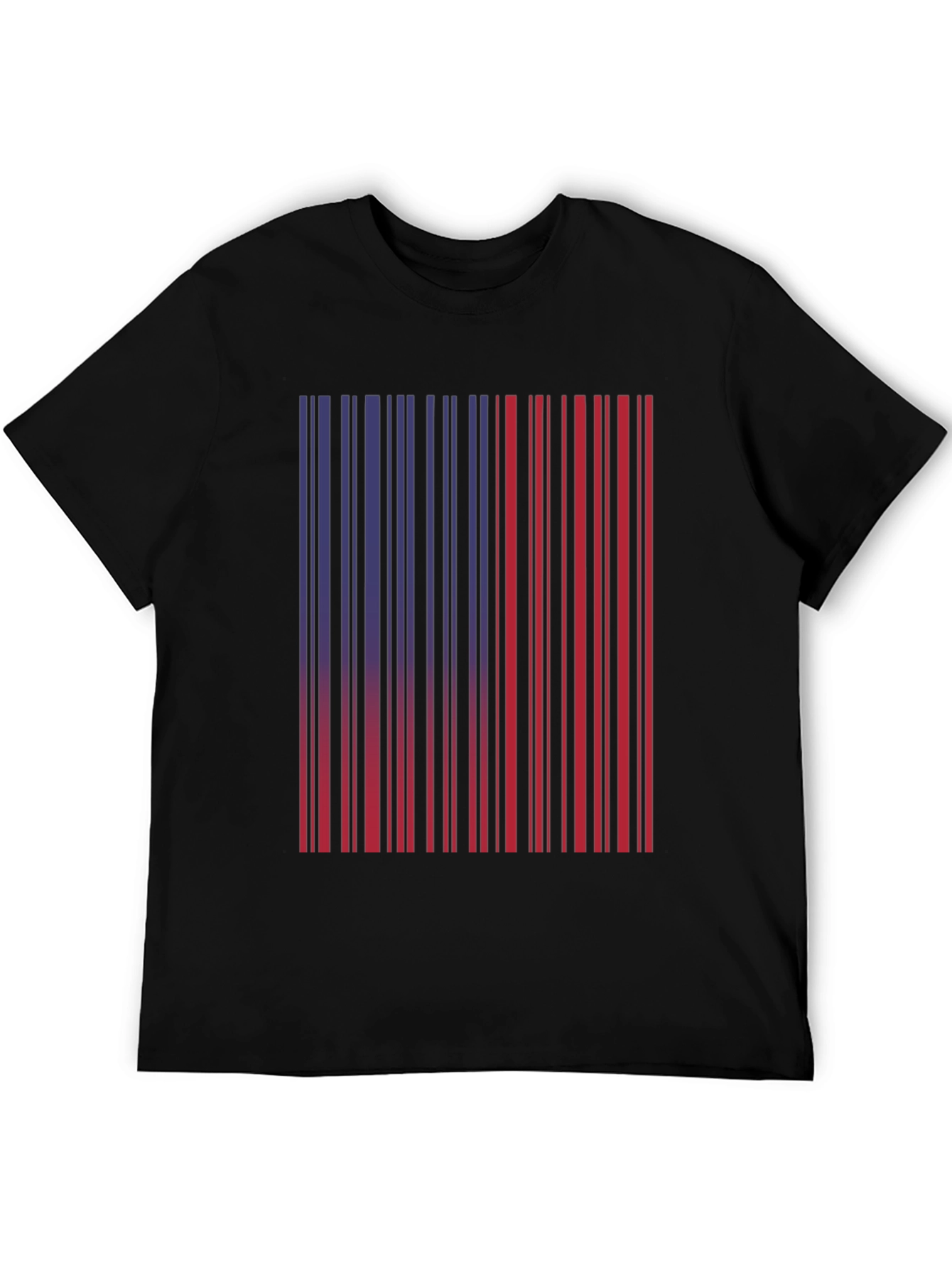 Barcode Graphic Tee - Unique Red & Blue Design