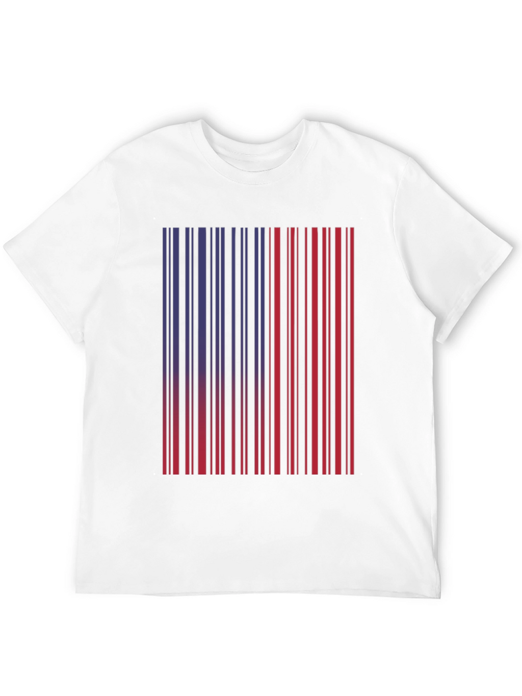 Barcode Graphic Tee - Unique Red & Blue Design