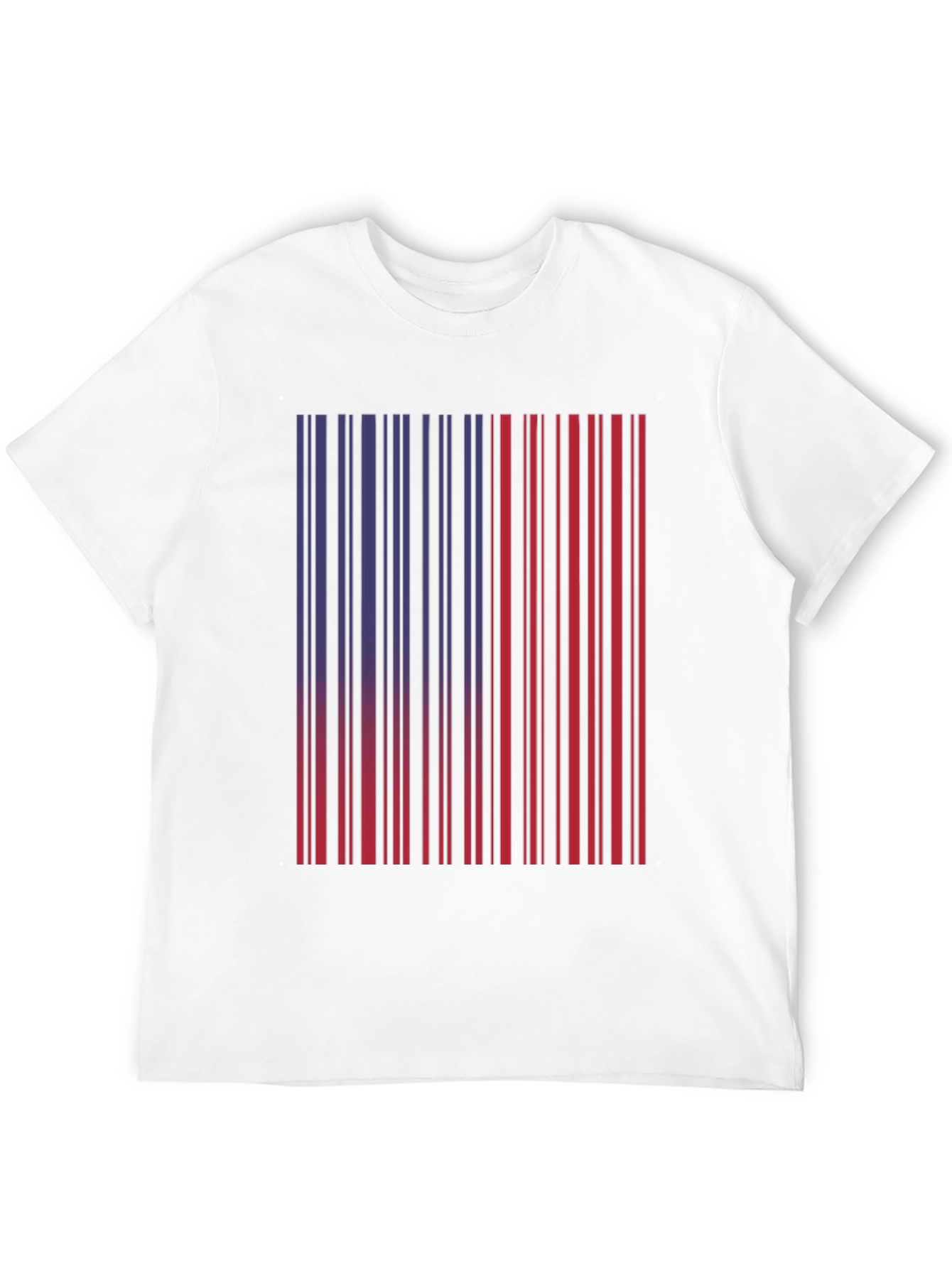 Barcode Graphic Tee - Unique Red & Blue Design