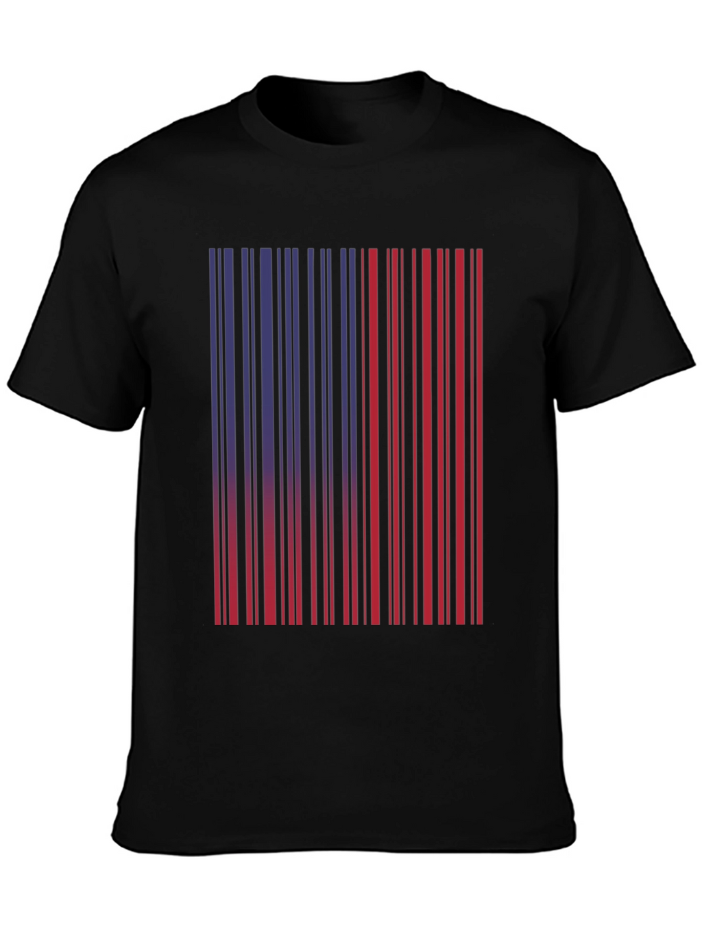 Barcode Graphic Tee - Unique Red & Blue Design