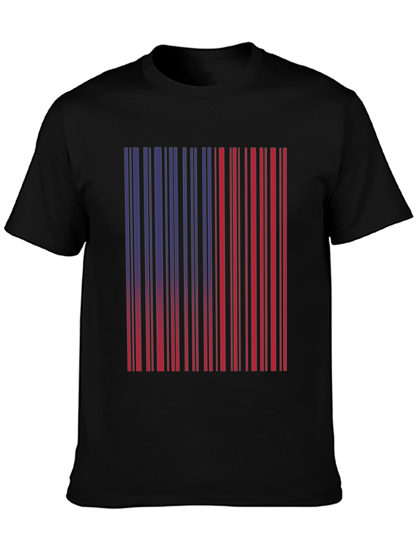Barcode Graphic Tee - Unique Red & Blue Design