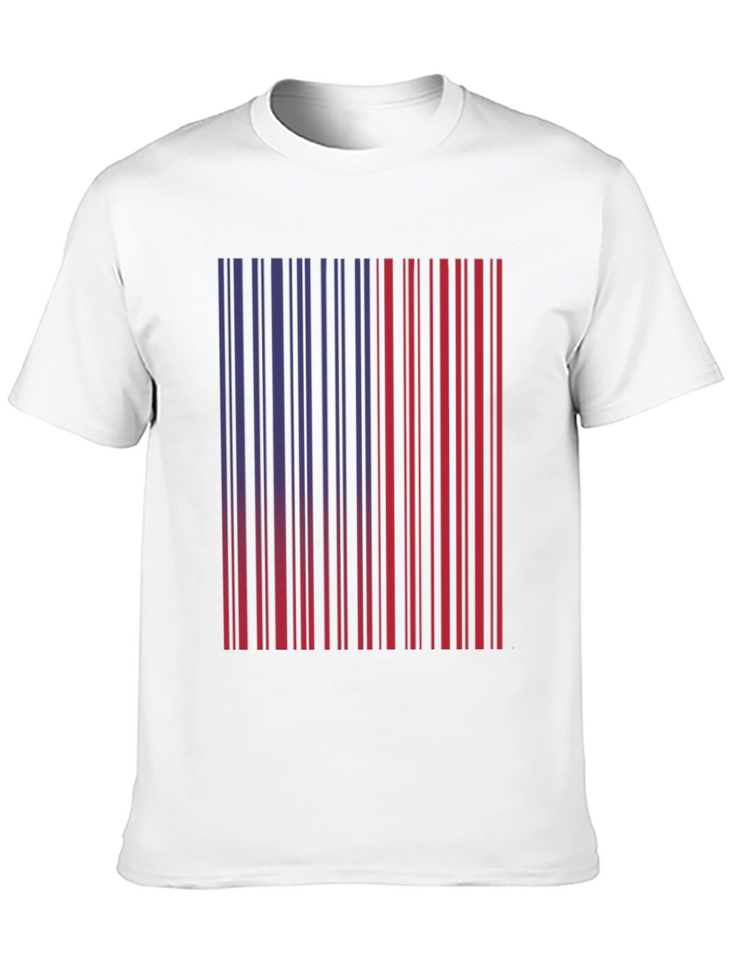 Barcode Graphic Tee - Unique Red & Blue Design