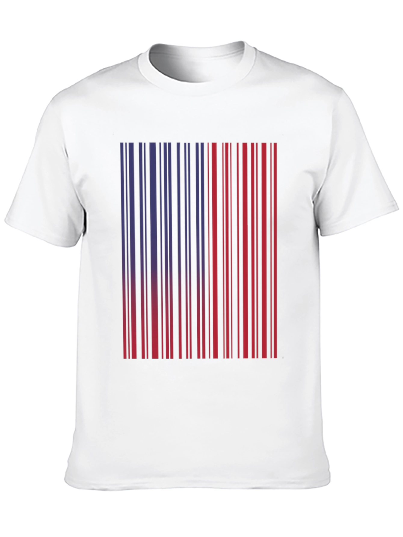 Barcode Graphic Tee - Unique Red & Blue Design