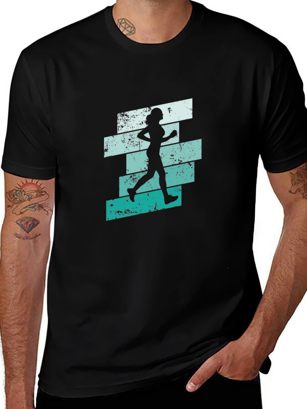 Running Woman Graphic T-Shirt - Cool Retro Design