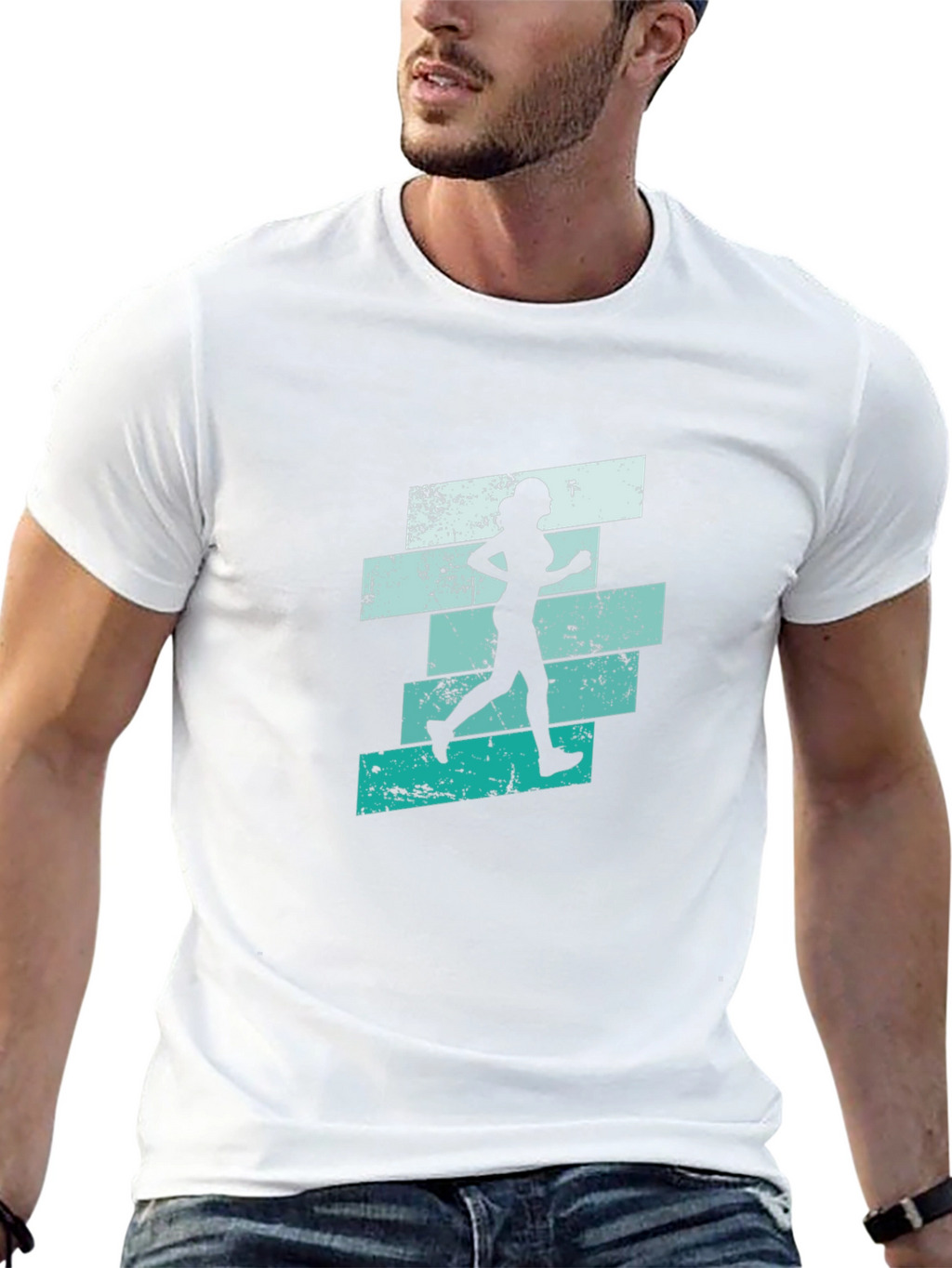 Running Woman Graphic T-Shirt - Cool Retro Design