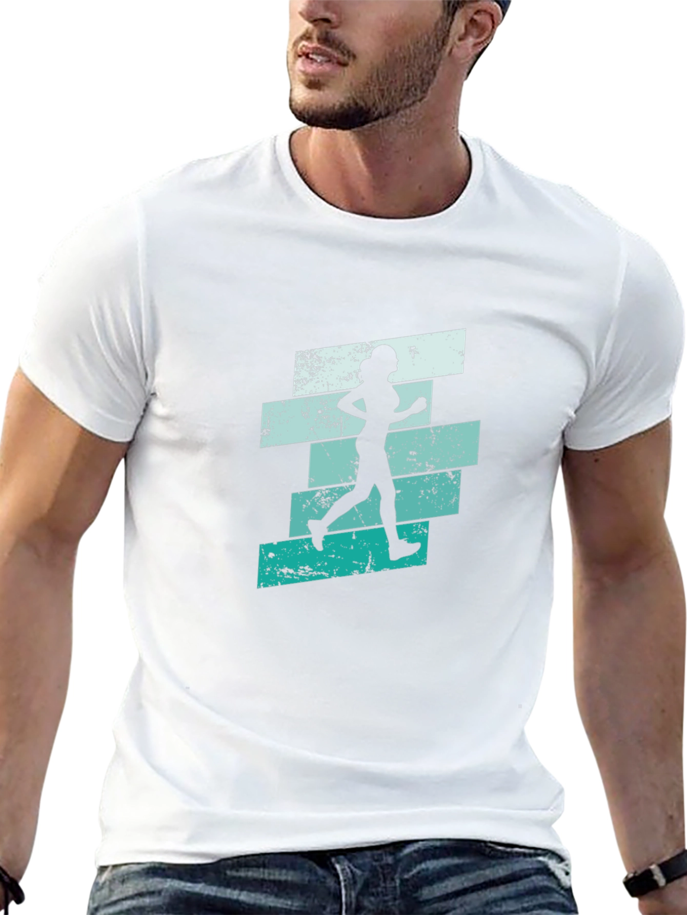 Running Woman Graphic T-Shirt - Cool Retro Design