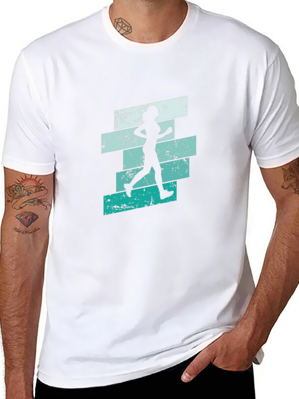 Running Woman Graphic T-Shirt - Cool Retro Design