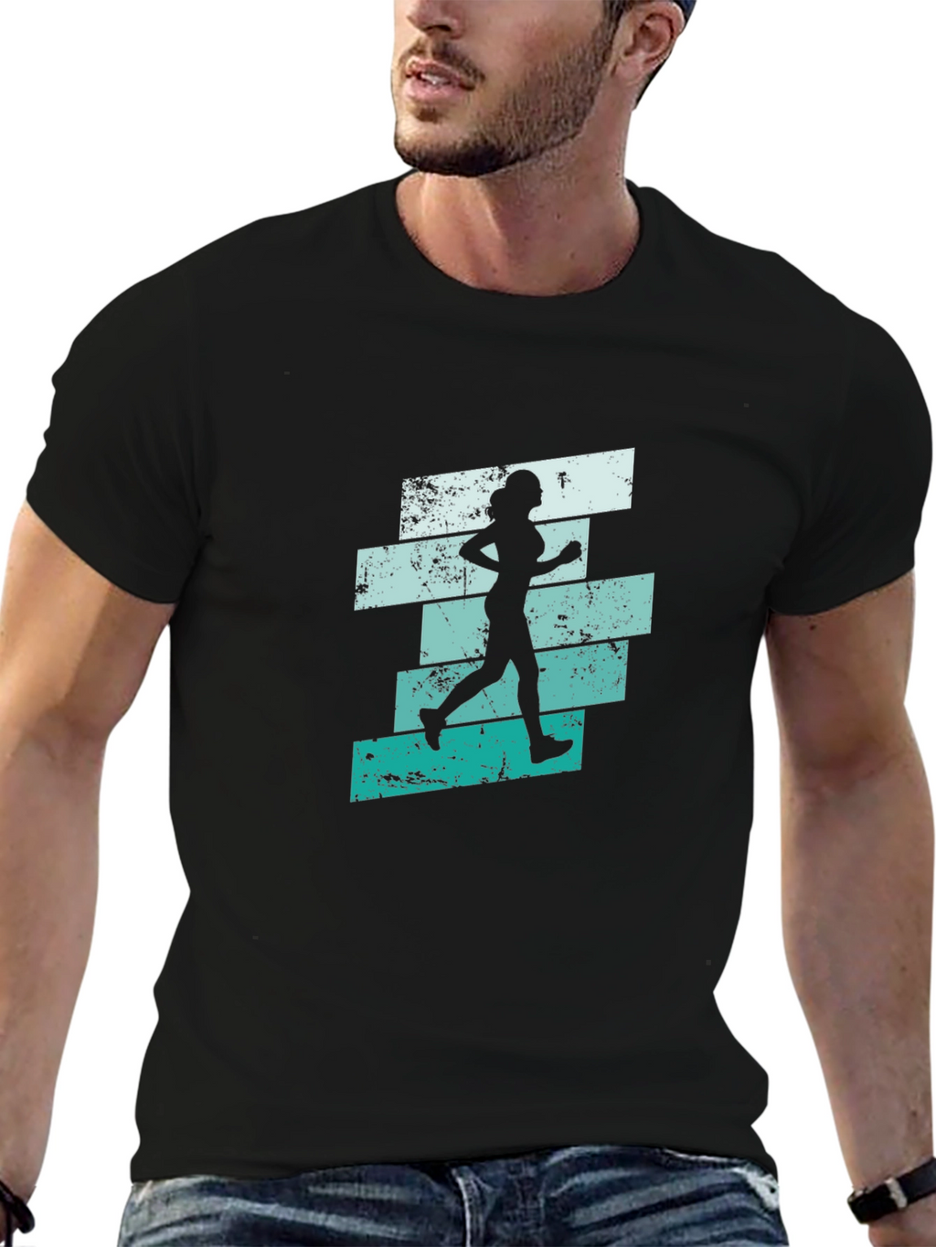 Running Woman Graphic T-Shirt - Cool Retro Design