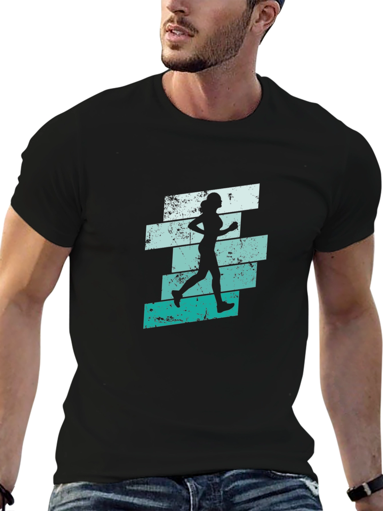 Running Woman Graphic T-Shirt - Cool Retro Design