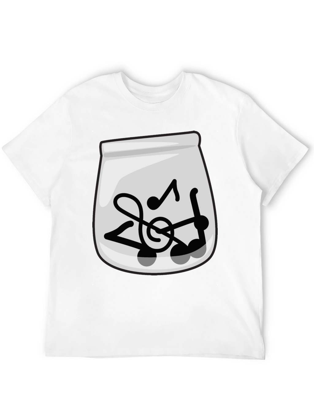 Musical Notes Graphic Tee - Trendy Black T-Shirt