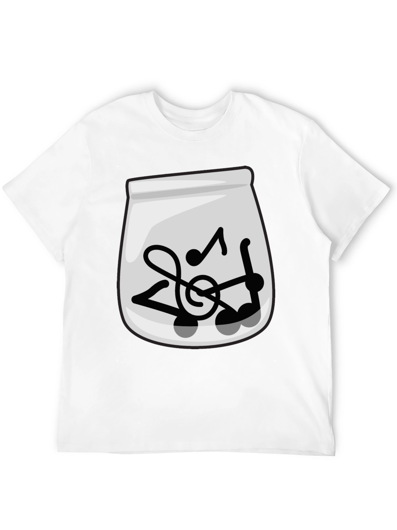Musical Notes Graphic Tee - Trendy Black T-Shirt
