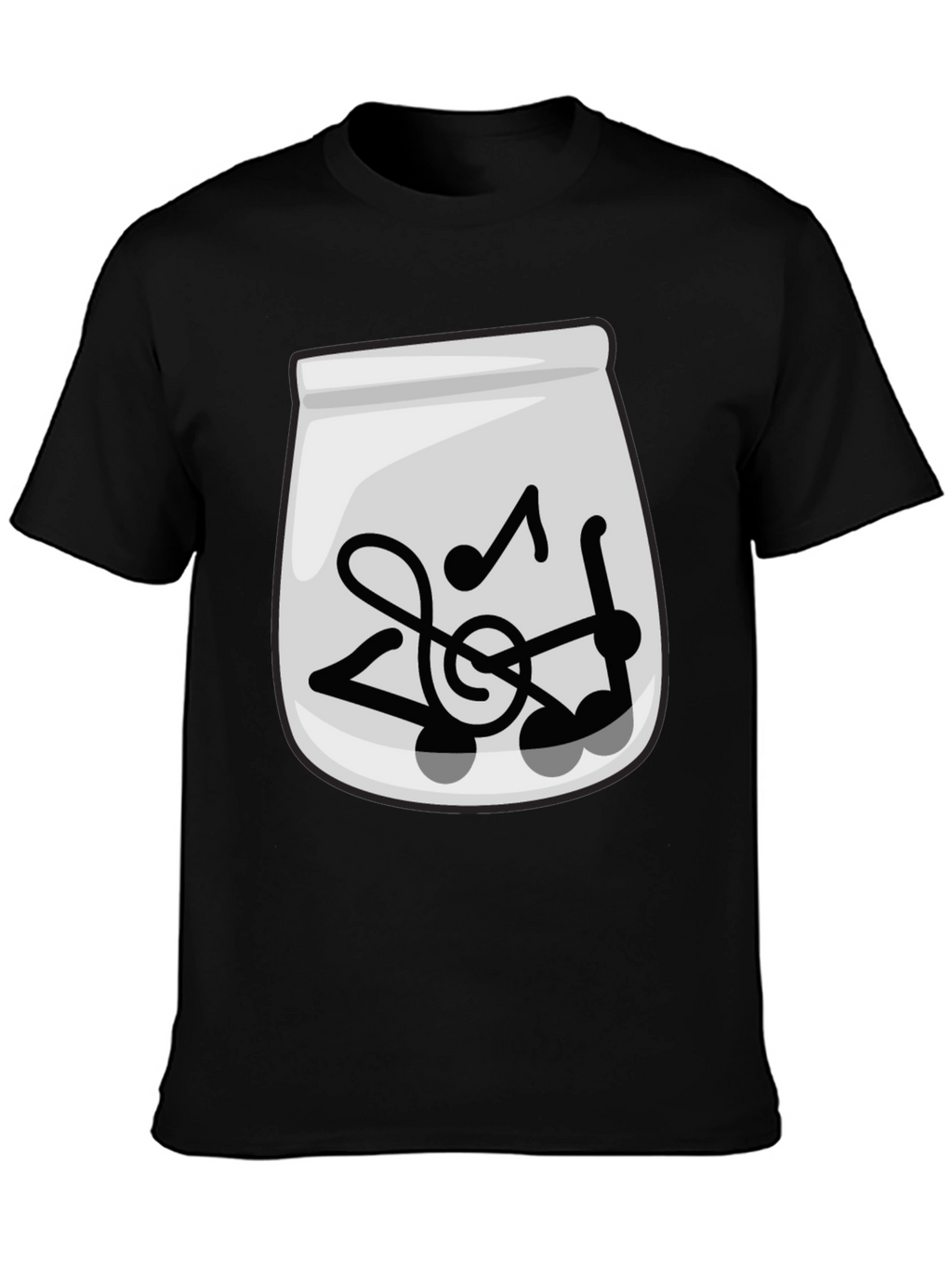Musical Notes Graphic Tee - Trendy Black T-Shirt
