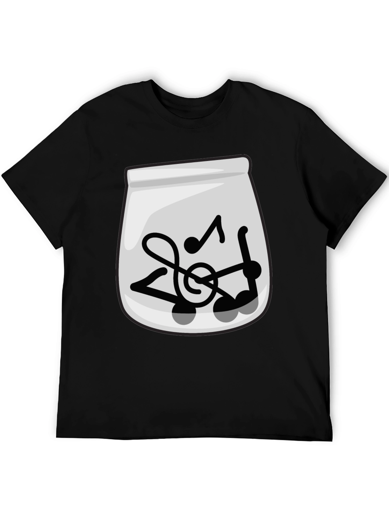 Musical Notes Graphic Tee - Trendy Black T-Shirt