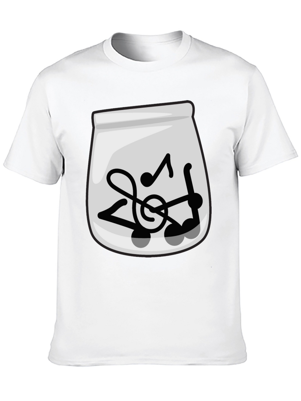 Musical Notes Graphic Tee - Trendy Black T-Shirt