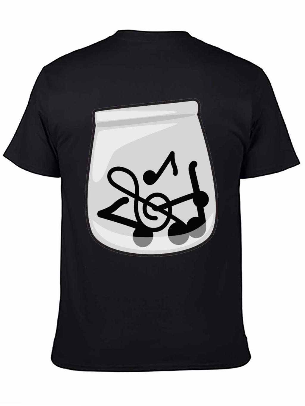 Musical Notes Graphic Tee - Trendy Black T-Shirt