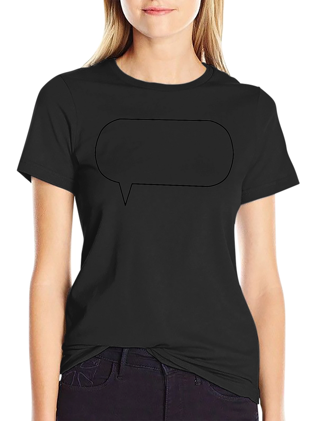 Black Graphic Tee - Speech Bubble Design