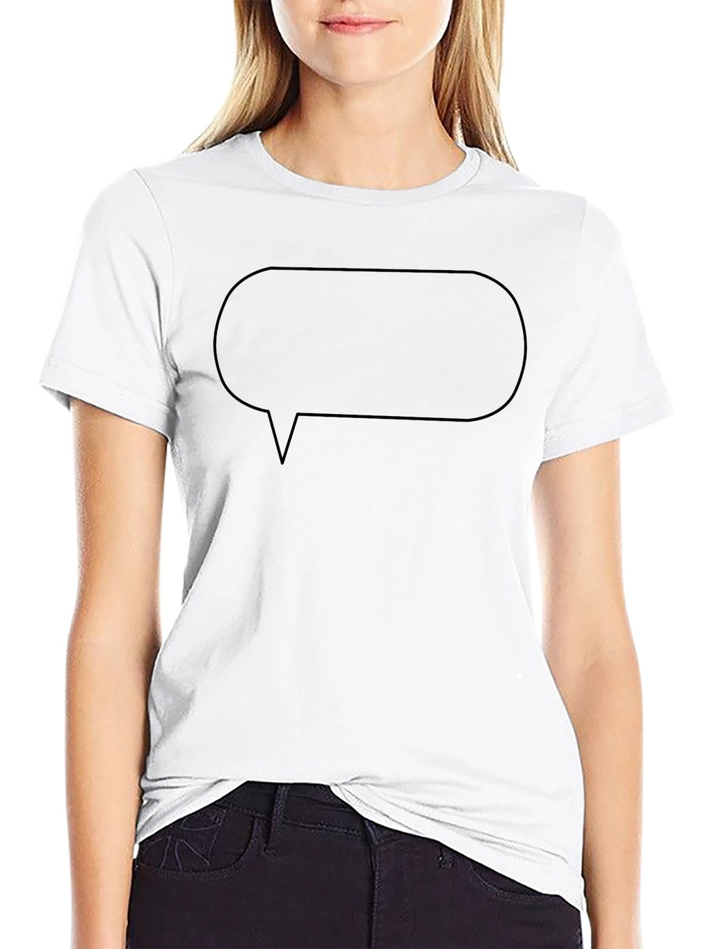 Black Graphic Tee - Speech Bubble Design
