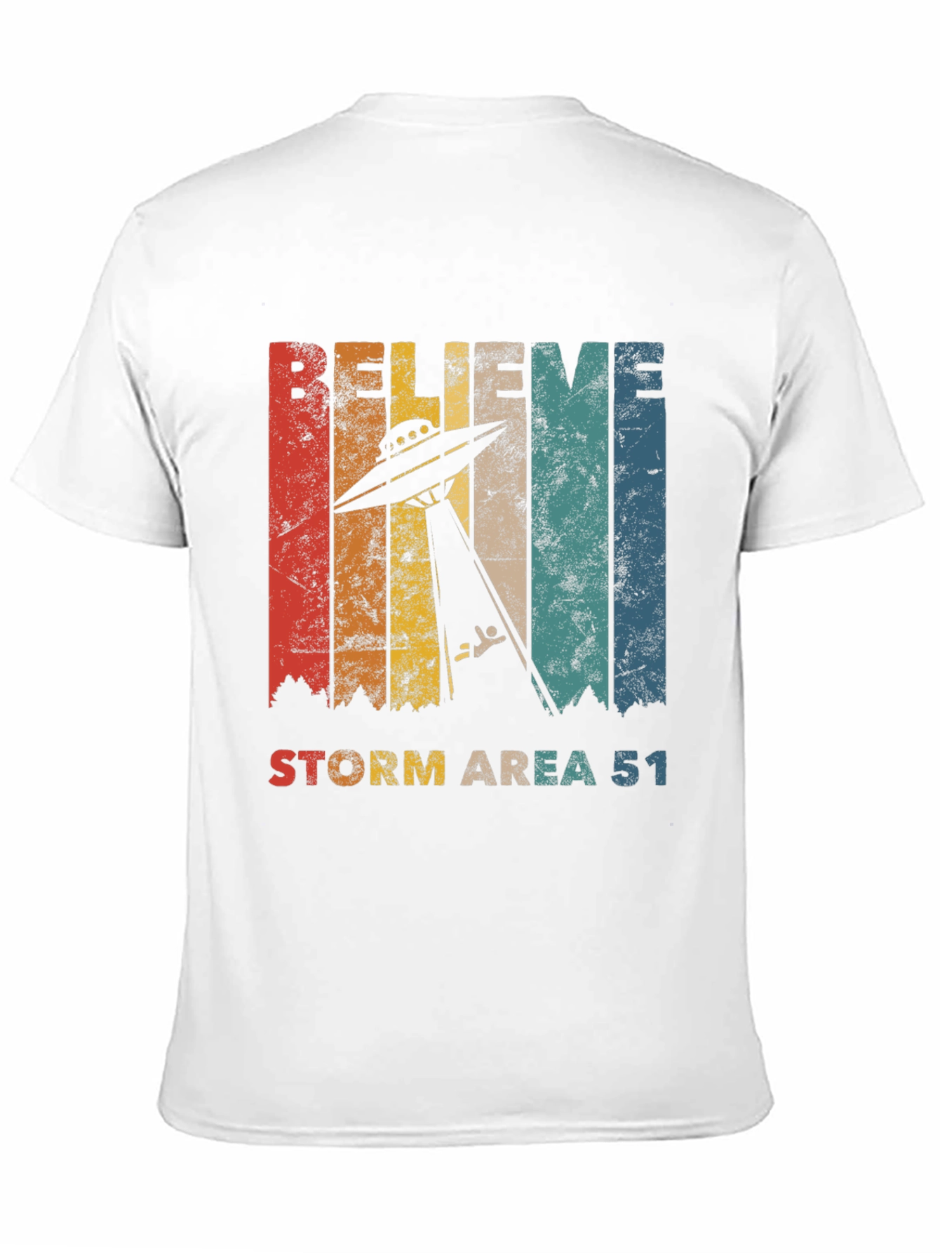 Believe Storm Area 51 T-Shirt - Retro UFO Abduction Tee