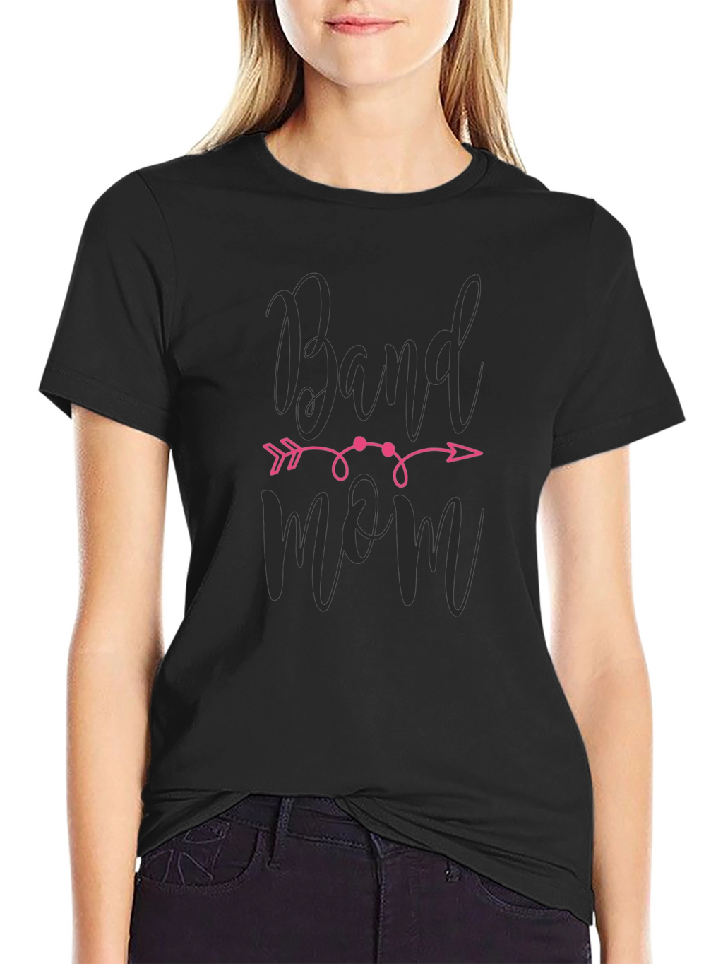 Band Mom Graphic Tee - Black Cotton T-Shirt