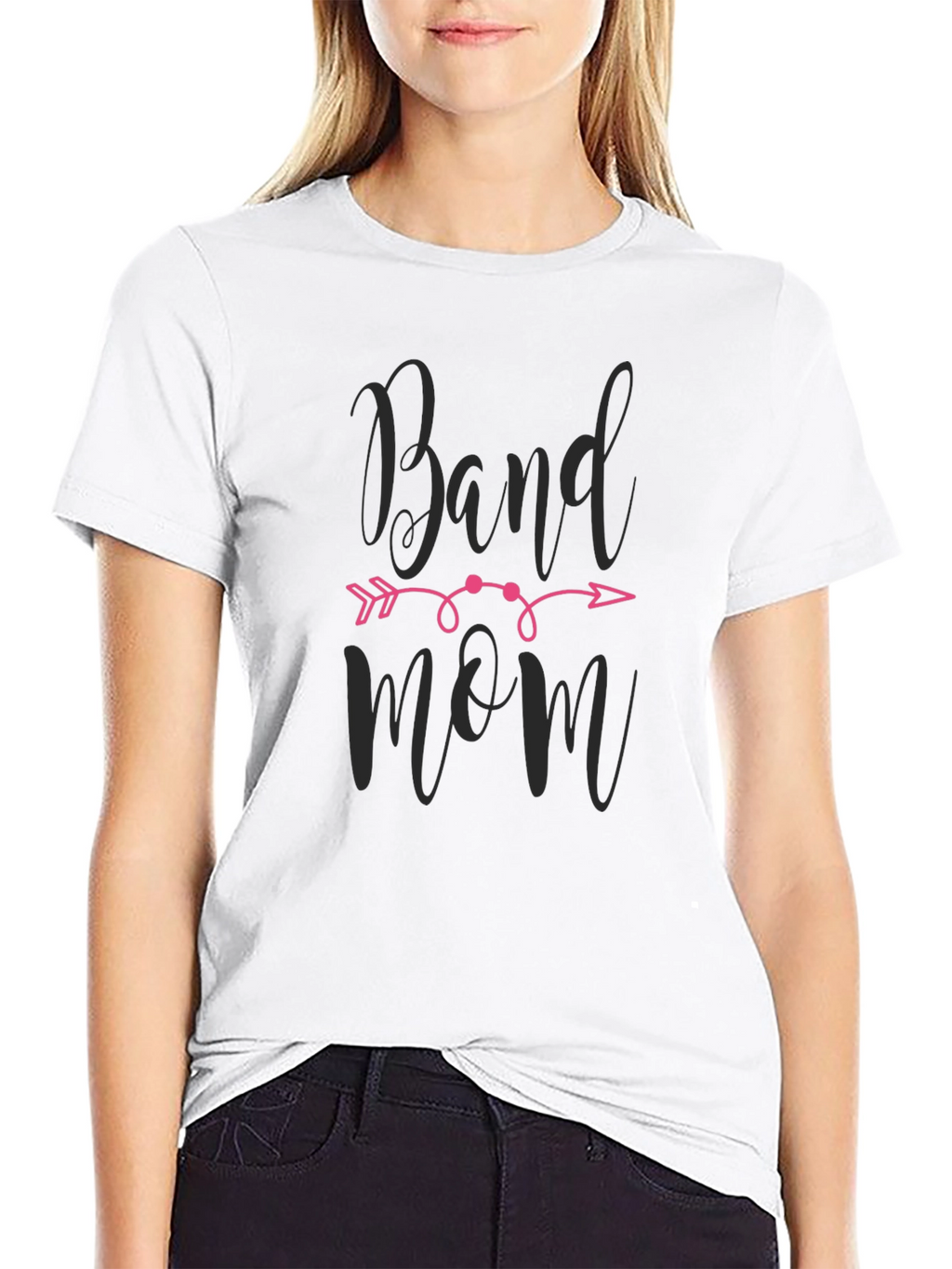 Band Mom Graphic Tee - Black Cotton T-Shirt