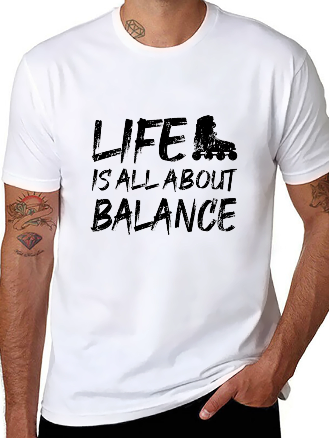 Life is About Balance Roller Skate T-Shirt