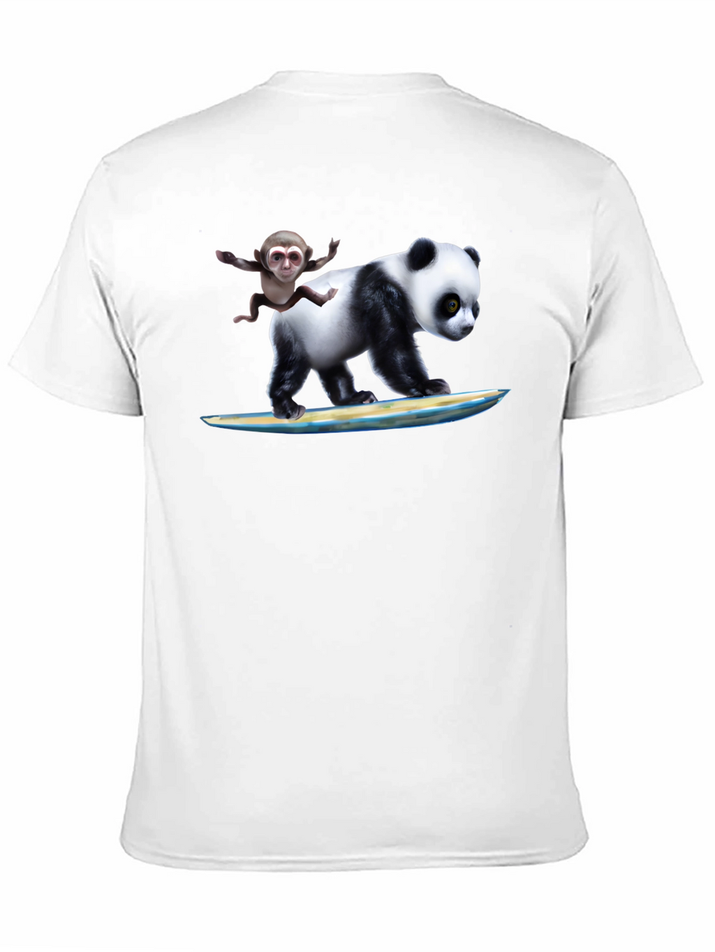 Panda & Monkey Surfing T-Shirt - Unique Design
